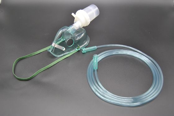0.4ml 透明な曲がった換気機ネブライザーキット 緑色 成人用ネブライザーマスク